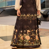 Цветочная тибетская голубая юбка с лапшой {одиночная юбка}