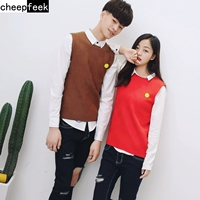 Vest nam xã hội ulzzang gió đại học Phiên bản Hàn Quốc của áo len mùa đông vest không tay áo len nam đồ vest