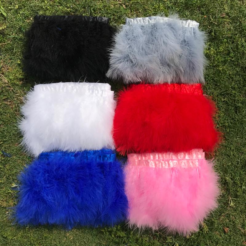 Turkey full velvet cloth with diy feather skirt, feather cloth edge cloth strip performance clothing accessories decoration 2 meters strip