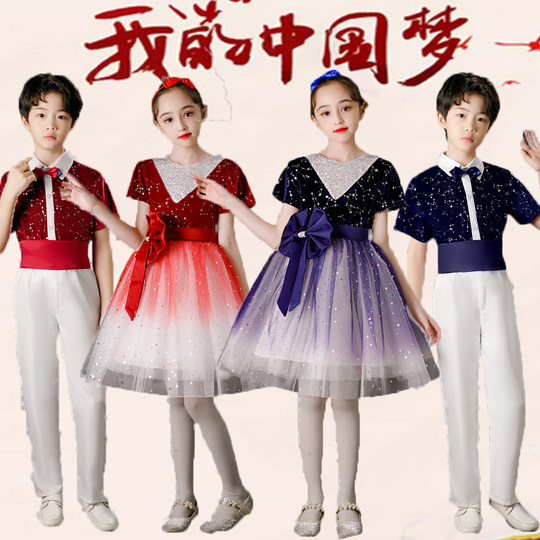 Children's Performance Costumes for June 1St, Primary and Secondary School Students' Chorus, Poetry Recitation Competition, School Uniforms, Formal Dresses, Tutu Skirts, Emcee