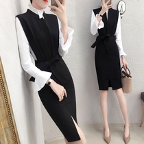 2021 early autumn new goddess professional suit female fashion temperament dress plus shirt two-piece skirt western style