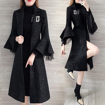 Black fur coat woman 2022 new early spring Korean version Body Fashion in the Giant Coat Of Temperament Boom