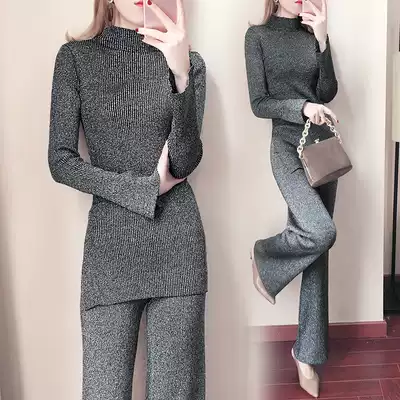 Fall feel wide leg pants set women 2021 New early autumn fashion temperament slim straight tube two-piece foreign pie