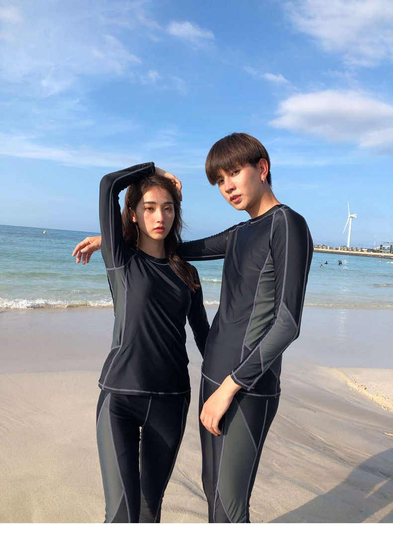 Áo tắm nam phù hợp với áo rộng kích cỡ lớn áo sơ mi ngắn tay lặn thể thao lướt sóng dài tay chống nắng quần bơi năm điểm quần tắm nam