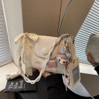 Qingxue Белая лента + цветная веревка + головка котенка + сумка для карты