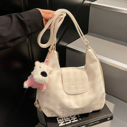 Amy Rabbit Women's Bag 2026 New Model Niche Fashion Versatile Plaid Design Simple Trendy Stylish Shoulder Bag