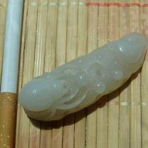 (Yoniugou old material) (jade material is warm and moist) Qinghai jade (light sugar white jade) - Spider hanging The God of Wealth has arrived