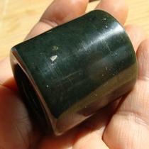 (Antique) (Jade material is warm and moist) Qinghai Jade (Second-grade Sapphire - with copper ore points) - Ring Finger - 11#