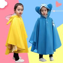 Childrens cloak poncho bicycle electric car rear seat primary school students loose pullover raincoat children can be backed with a book bag