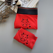 New Years lucky red couple panties cute cute cow comfortable modal couple pants gift box