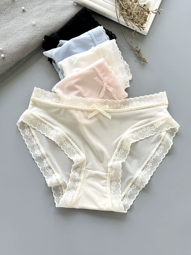 Тонкие шелковые трусы, дышащие цветные сексуальные штаны, средняя посадка