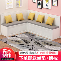 Solid wood card seat sofa stool home American locker dining table and chairs small apartment card seat restaurant L-shaped card seat customization