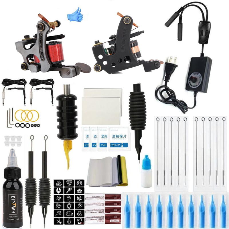 Dual Tattoo Machine Set, Tattoo Machine + Dual Switching Power Supply, Suitable for Beginners and Experienced Users, Complete Set of Tattoo Equipment