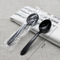 Sheng Rongya disposable plastic soup spoon long handle round head black spoon plastic dessert spoon fast food rice spoon takeout tableware