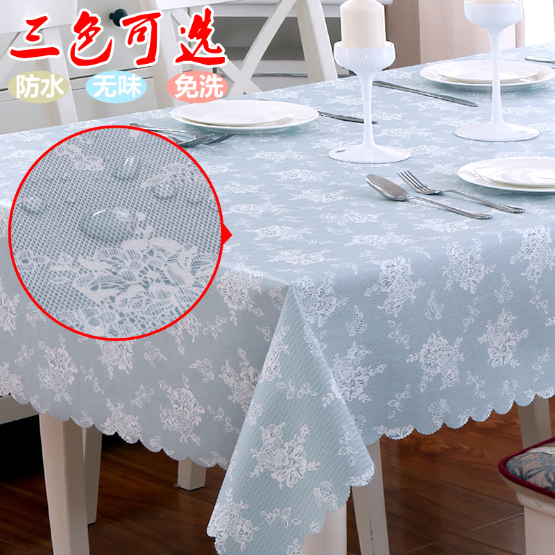 Eurostyle lace pvc waterproof and anti-burn oil-free rectangular pink plaid tea table living-room table cloth table cloth