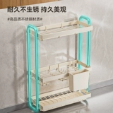 Чрезвычайно узкая полка для хранения посуды, многофункциональная полка для хранения с прорезями для небольшой кухни, подставка для раковины, посуда, палочки для еды и сливная полка.