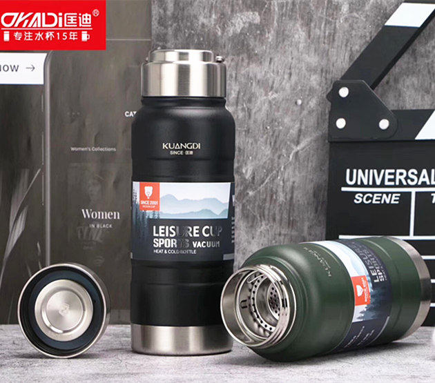 New Kuangdi No 855 sports bottle with tea insulation thermos cup Men and women's cup gift cup portable cup Car cup