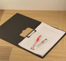 A4 2 fold folder file sealing surface sleeve test paper clip horizontal hard writing board file data