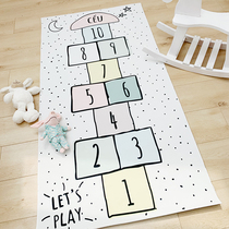 Childrens fun mat Hopscotch childrens room game blanket Crawling mat Nordic style home decoration