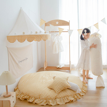 Childrens tent indoor dopamine cotton plaid wall hanging bed curtain boys and girls reading corner game house decorative curtain