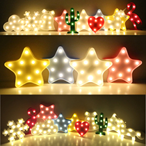 Nordic stars cute cartoon LED night light Childrens room ornaments Wall decoration lighting safety and environmental protection