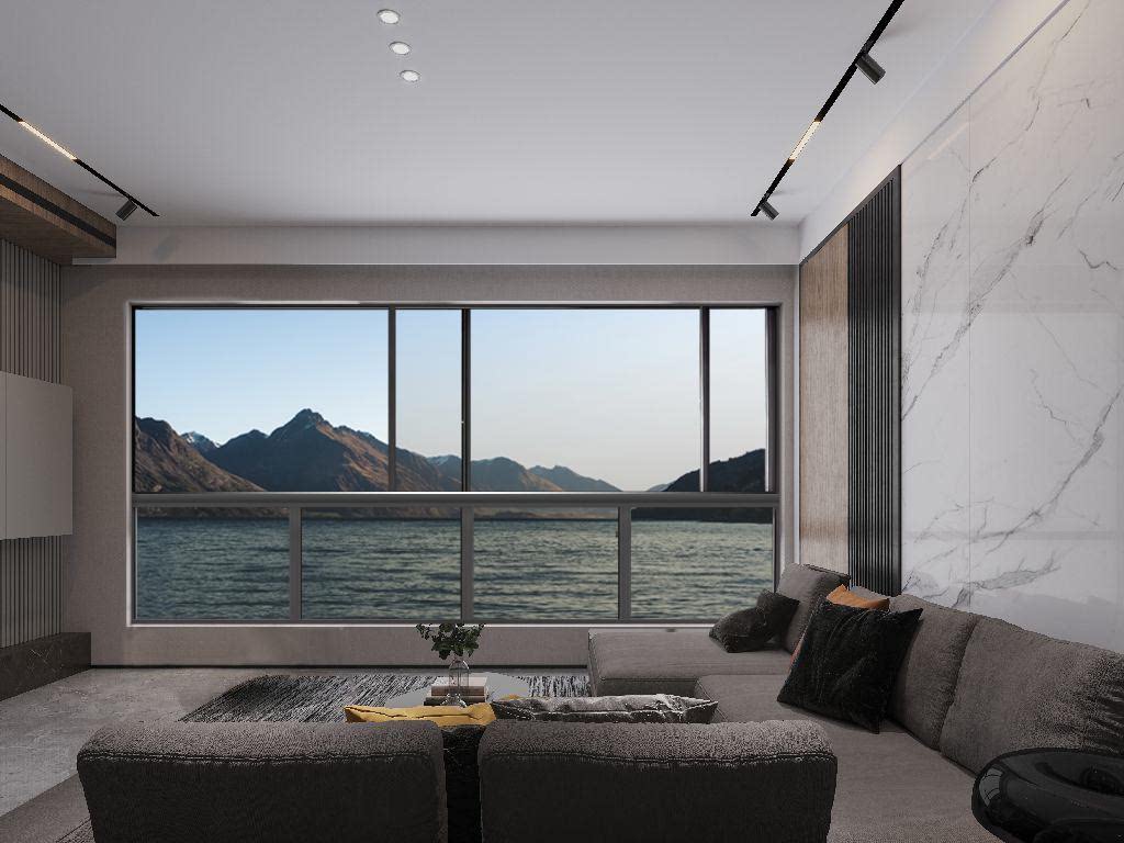 Extremely narrow recessed sliding window Landscape window Balcony Windows Large Glass Windows Landing Windows