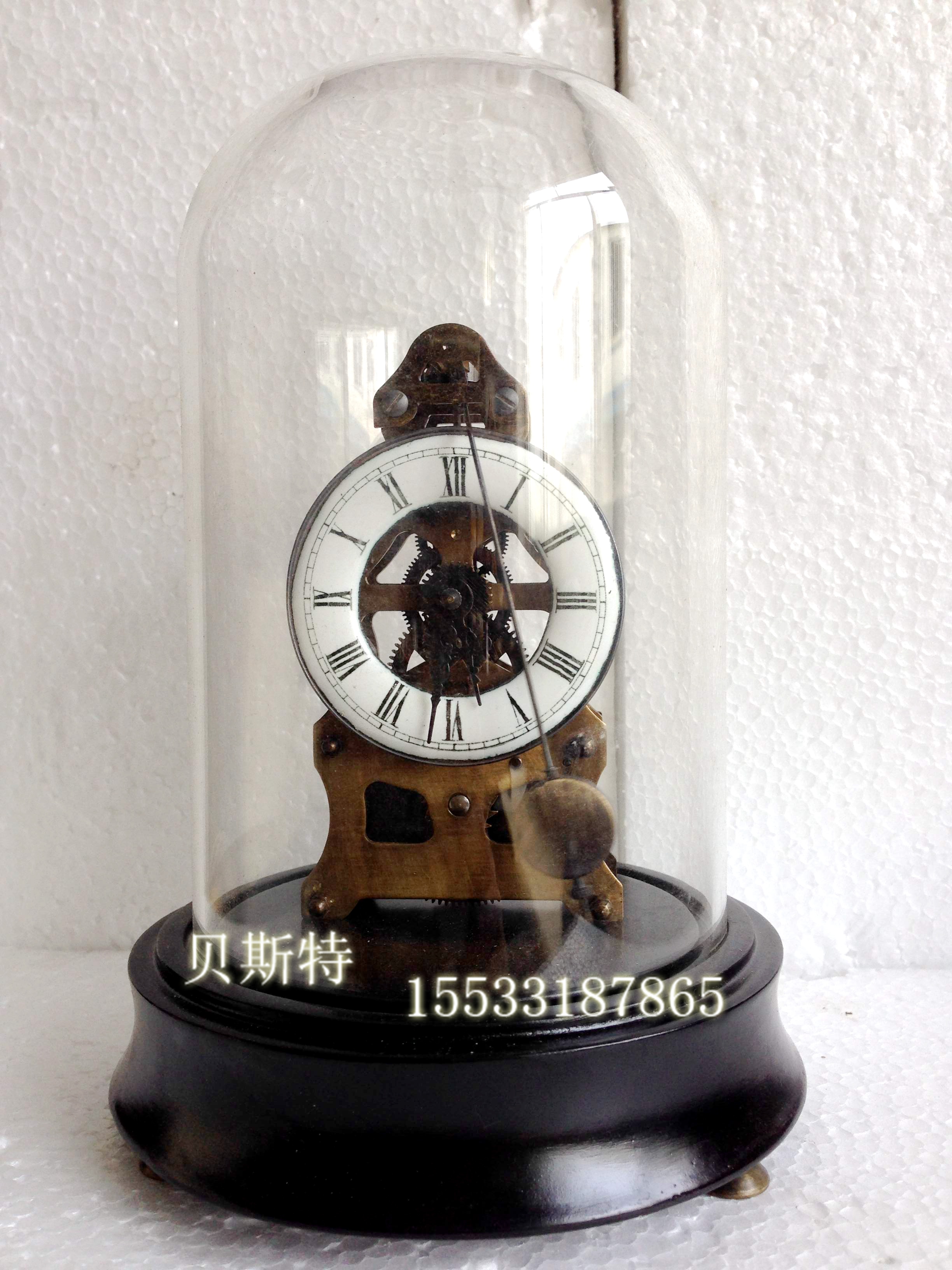 Watch and watch Classical machinery The Play Seat Clock Small Quick Pendulum Front Hem Perspective Skeleton Table Bell Imitation Ancient Machinery Pure Copper