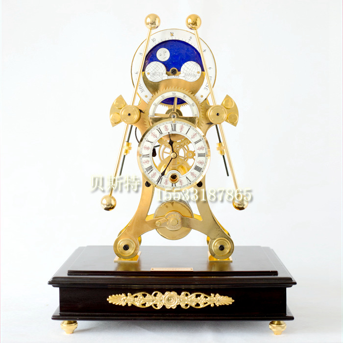 Grasshopper bell machinery pure copper sea bell antique gold-plated old hair-shaped glass clock home soft-suit villa