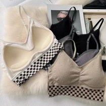 Spring Summer New Hui Chi Xin 2225 Beauty Back Underwear Female Latex Cushion Fixed Integrated Cup Chessboard Grid Comfort Bra Tide