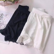 Wheezhi Xin 2033 Ice Lace Lace Safety Pants Thin middle waist pure color anti-walking light flat corner pants ladies summer shorts