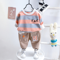 Childrens clothing in autumn 2020 new Han - shan Spring and Autumn Boys handsome childrens garment two sets