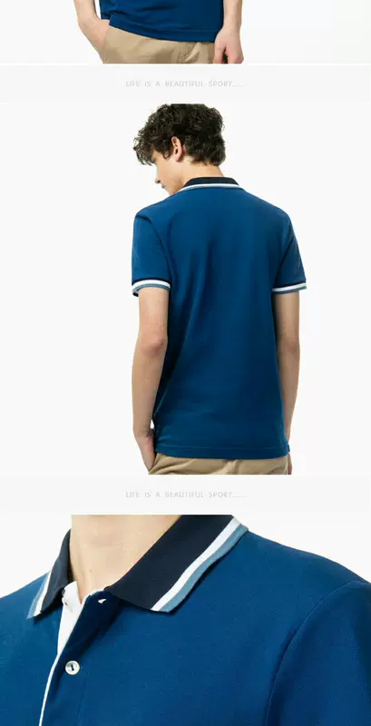 LACOSTE Thời trang nam cá sấu Pháp đơn giản ngắn tay áo cotton màu đơn sắc POLO | PH6979L1 - Polo