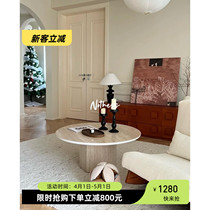 Natural Cave Stone Rockboard Tea Table Villa living room Silence Style Retro Round Plusieurs Designers Marble Coffee