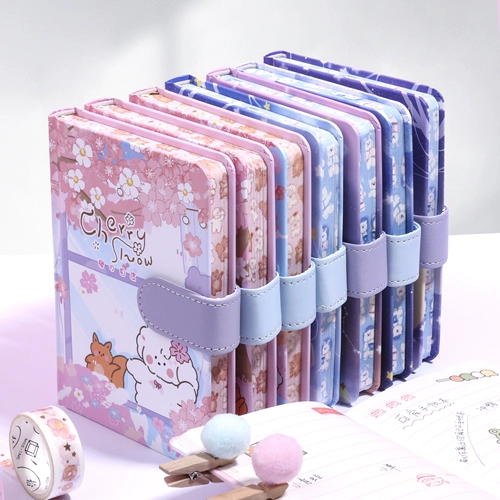 Блокнот А6 с магнитной пряжкой, милый ручной блокнот, портативный маленький блокнот для девочек, стильный изысканный дневник