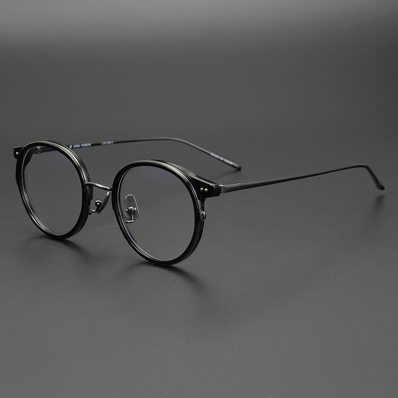 Day Sheet Refined Pure Handmade Retro Art Eyesare Frames Thickened Plank Glasses Round Frame Frames Wide Face Titanium Metal