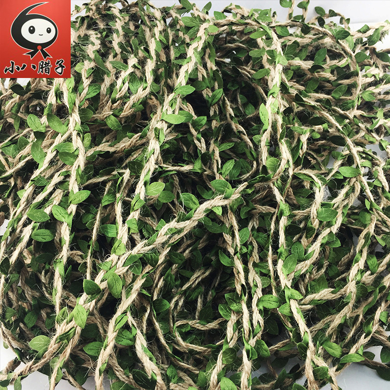 dii hemp emulation decoration vines green leafy leaves subbraid linen rope nursery natural corner environment arrangement material