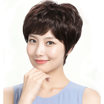 Middle-aged and elderly wig female short juan fa tao fluffy knitted zhen ren fa wire quan tou tao Ms. middle-aged ma ma kuan curls