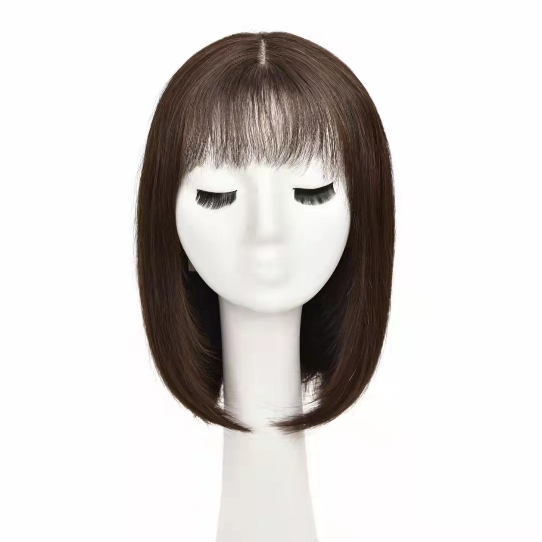 BoBo women's hair 2021 fashion new BoBo head natural full-head long hair real hair wig set
