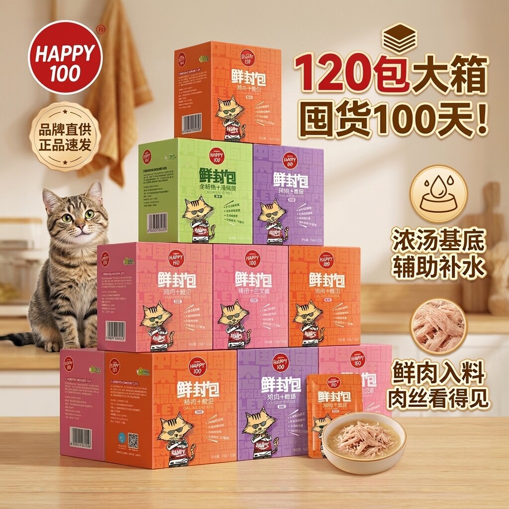 Wanpy Naughty Cat ชุดอาหารเปียกสำหรับแมว ซอสเกรวี่เนื้อบด ช่วยเสริมโภชนาการสำหรับลูกแมว ขนมสำหรับแมว