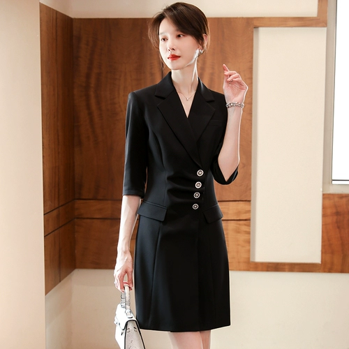 Весенний осенний тонкий пиджак классического кроя, платье, белая длинная юбка, городской стиль