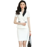 Элитный комплект, белый модный классический костюм, пиджак классического кроя, комбинезон, короткий рукав