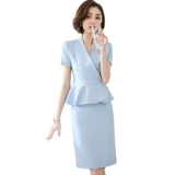 Летний модный пиджак классического кроя, синий комплект, комбинезон