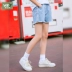 Cô gái quần short denim mùa hè tải 19 phong cách mới trong bộ đồ bé trai nữ triều lớn phiên bản Hàn Quốc của phần mỏng mặc quần short hoang dã - Quần jean