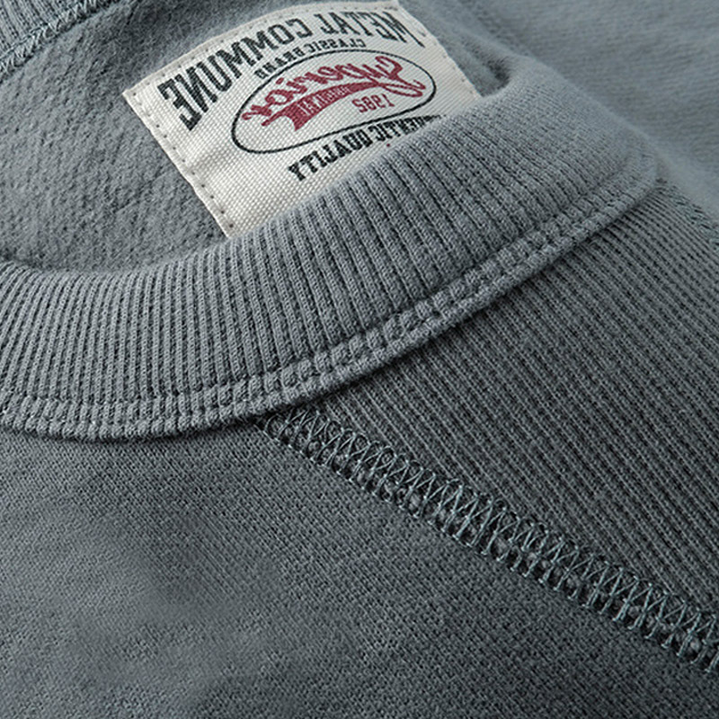 Men's Thickened Crew Neck Sweatshirt, Men's Fleece Top, Heavyweight Trendy Brand, Fleece-Lined Long-Sleeve Warm Men's Jacket, Large Size Winter