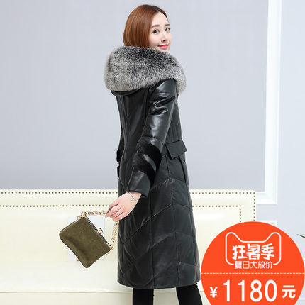 2018新款海宁真皮皮衣加绒加厚羽绒服女外套