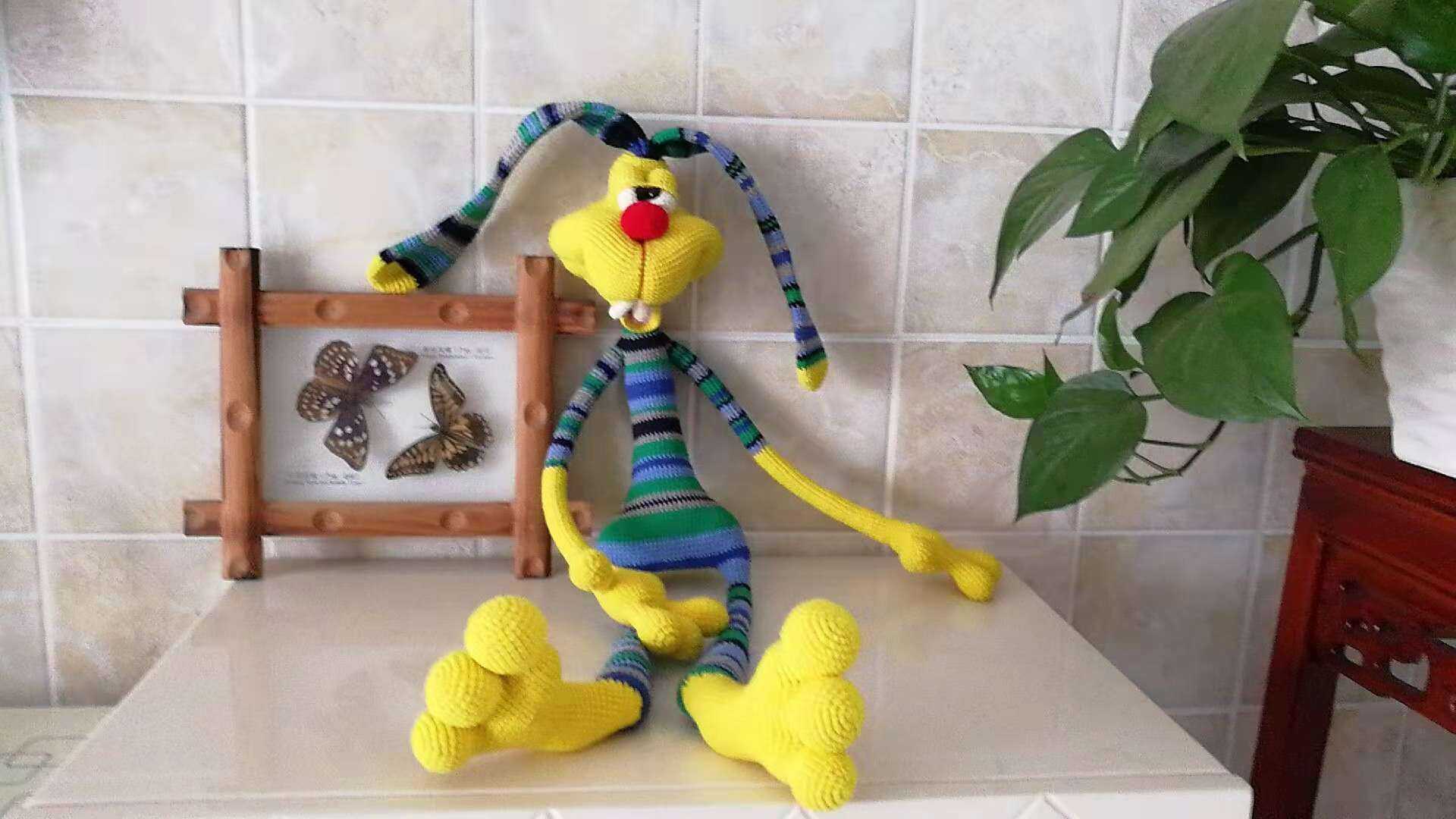 Mango Family Diy Pure Hand Crochet Hook Crochet Rabbit Octagori Wool Line Doll Finished Product With Spot