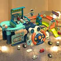 Childrens puzzle boy 4 years 5 years 6 years 6 years old trespass big adventure car building rail car city traffic early education