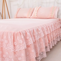 Hàn Quốc công chúa bedspread giường váy một mảnh khăn trải giường ren bộ bảo vệ tay áo 1.8x2.0x2.2m mùa hè - Váy Petti ga giường có viền