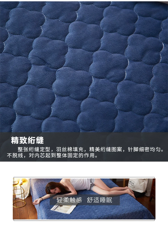 Pha lê giường phụ treo lên xuống thành viên bông dày tấm hai mặt bông trượt Coral bông tấm thảm Hàn Quốc - Trải giường
