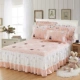 Chần bông bedspread giường váy một mảnh giường lá bảo vệ tay áo sen ren Khăn nhóm giường đôi 1,8 m 2.0m - Váy Petti ga giường có viền